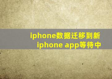 iphone数据迁移到新iphone app等待中